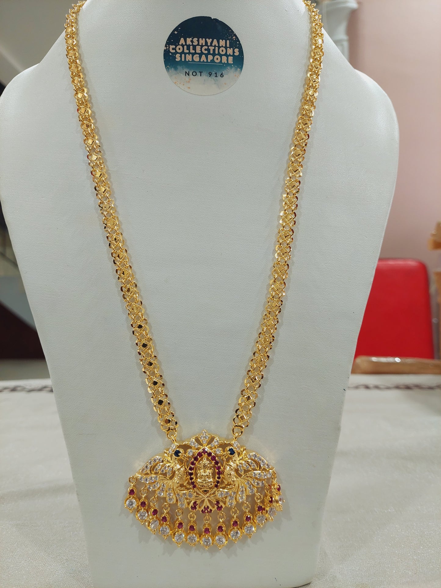 Mahalakshimi code 888E. Not 916 gold. 28 inches in length. No soap no perfume no chemical to be in contact with chain. Function wear