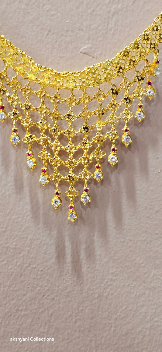 Choker set. Not 916 gold. Length up to 18 inches ( adjustable rings)