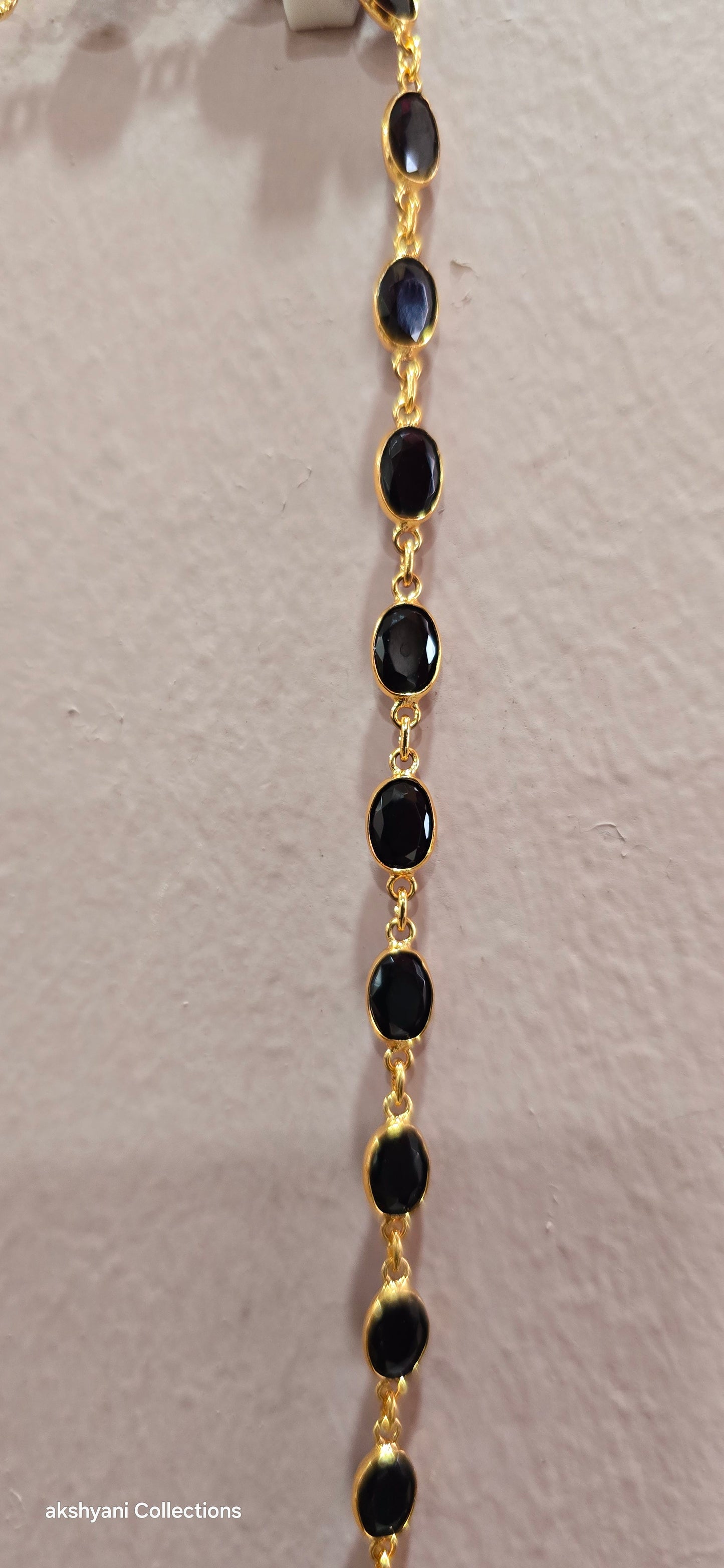 Black faucet beads. 30 inches. Not 916 gold. Functionwear
