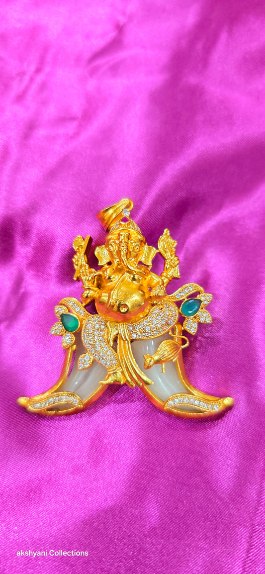 Ganesha faux t nail pendent