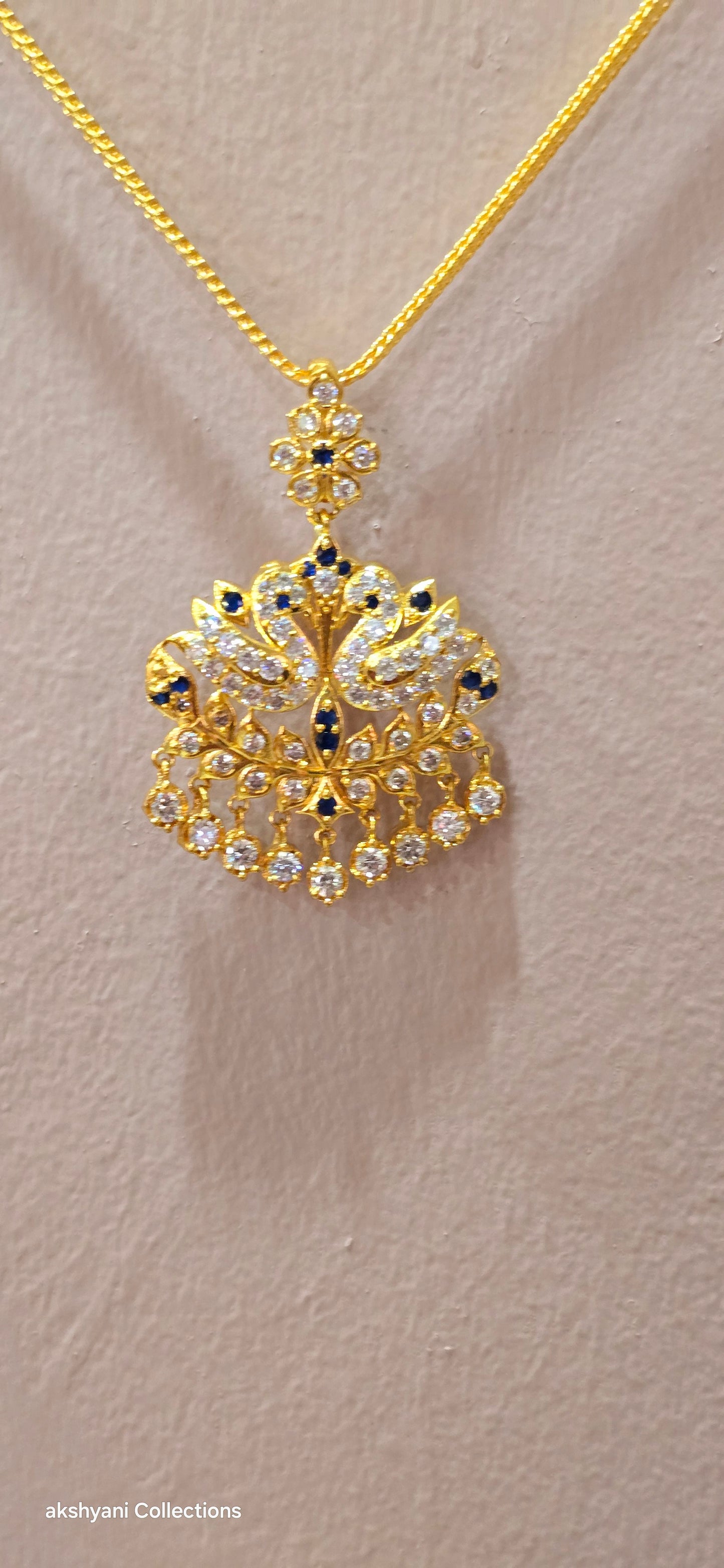 Peacock aatil with chain. NOT 916 GOLD .