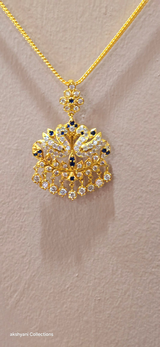 Peacock aatil with chain. NOT 916 GOLD .