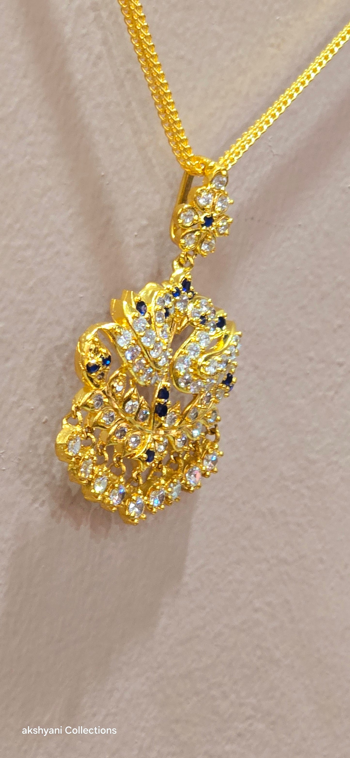 Peacock aatil with chain. NOT 916 GOLD .