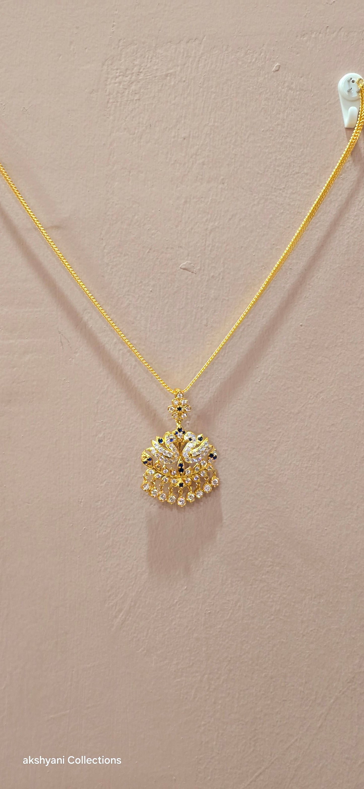 Peacock aatil with chain. NOT 916 GOLD .
