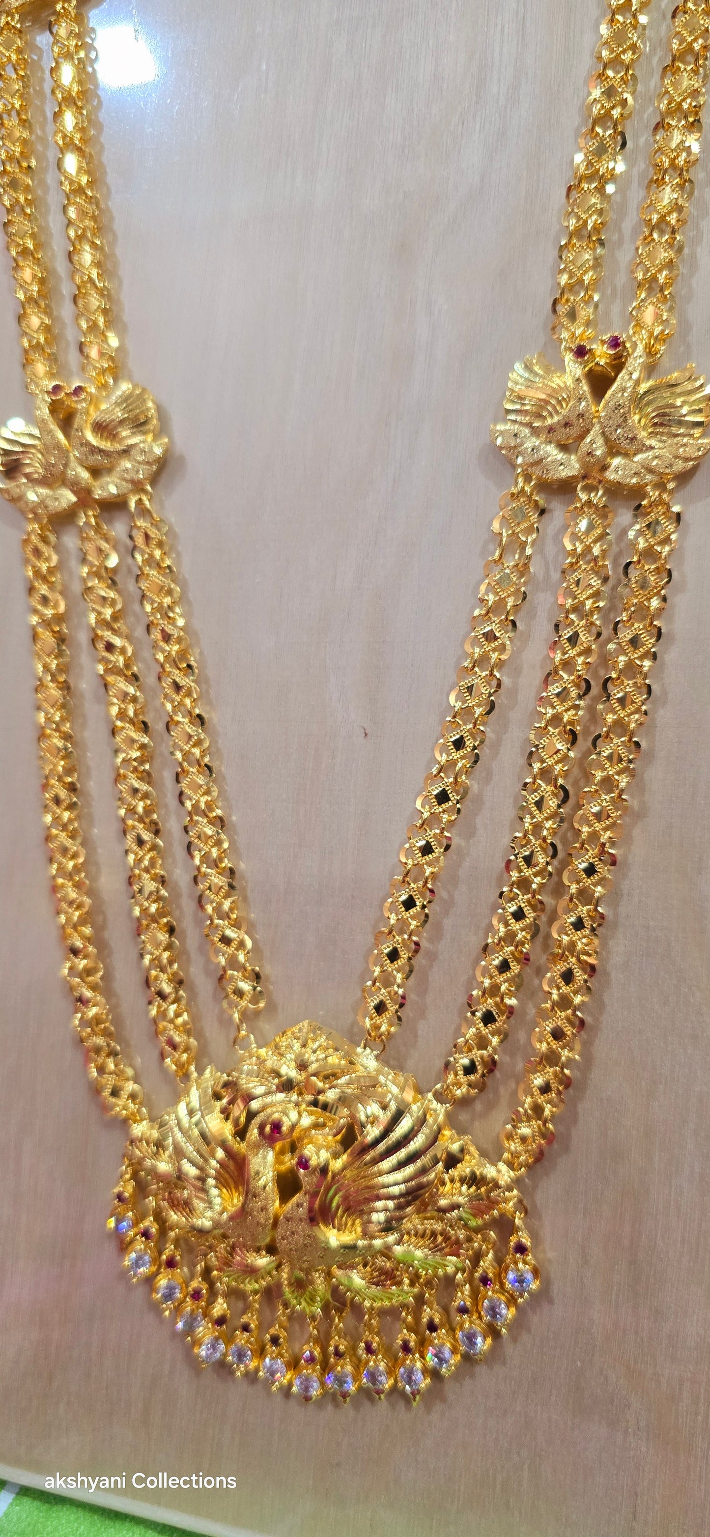 3 layer peacock maalai .Not 916 gold.24k electroplating items made in Singapore