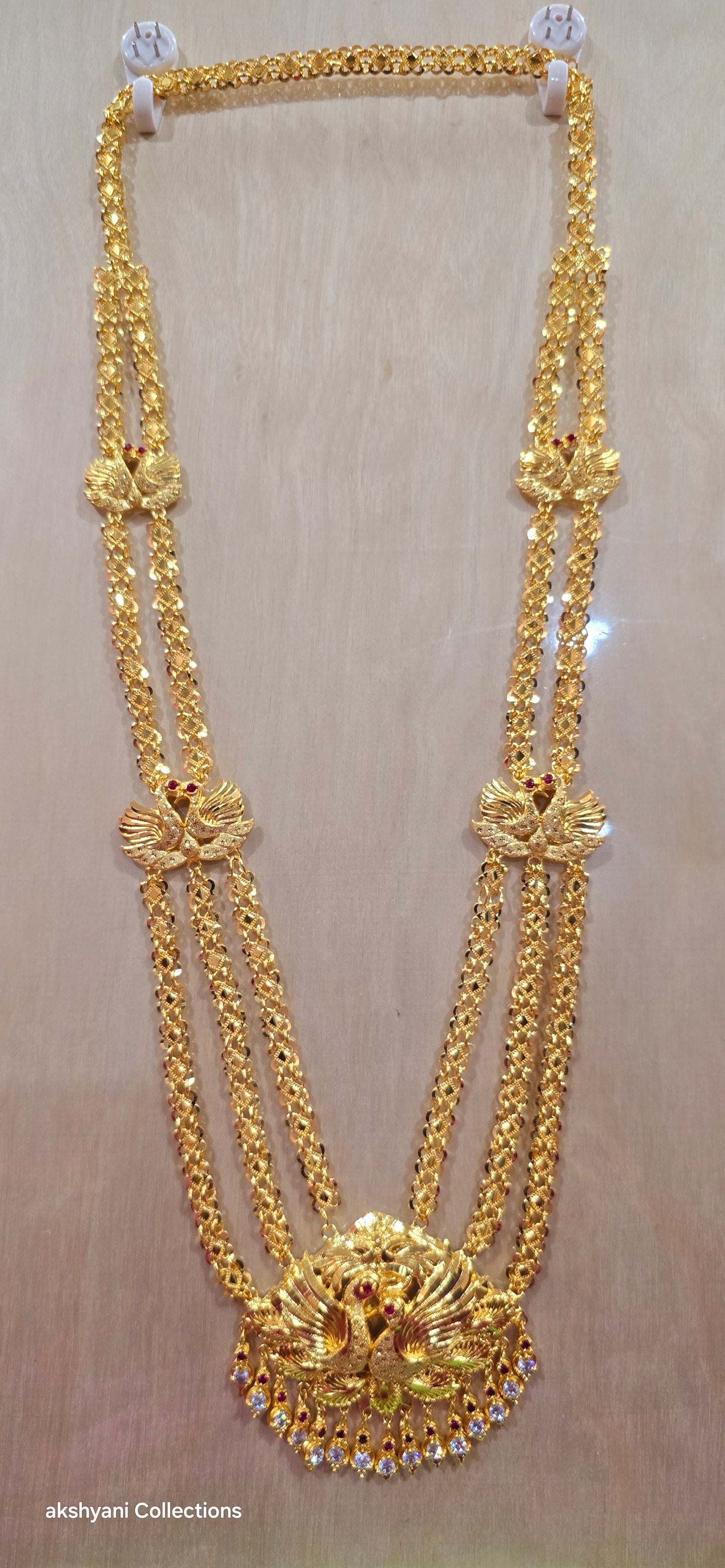 3 layer peacock maalai .Not 916 gold.24k electroplating items made in Singapore