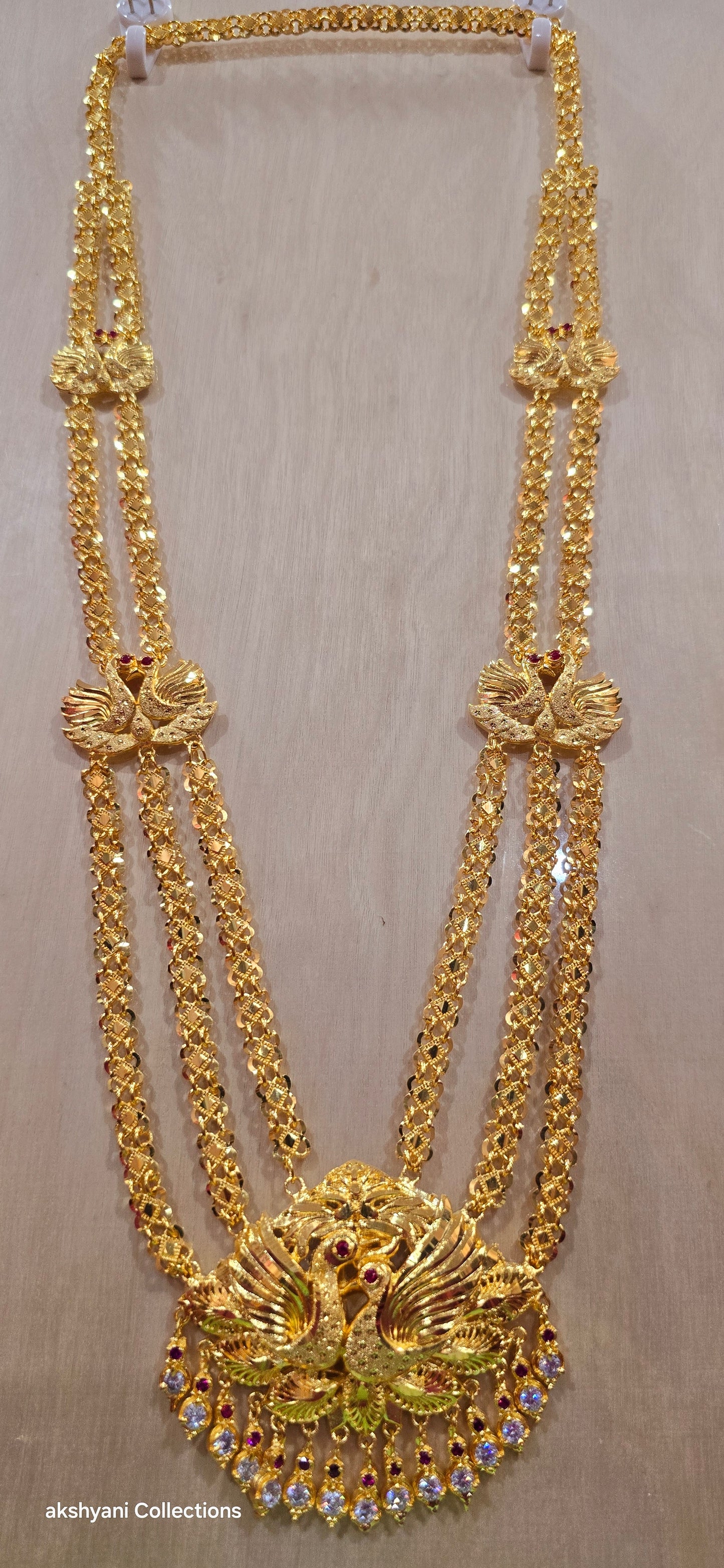 3 layer peacock maalai .Not 916 gold.24k electroplating items made in Singapore
