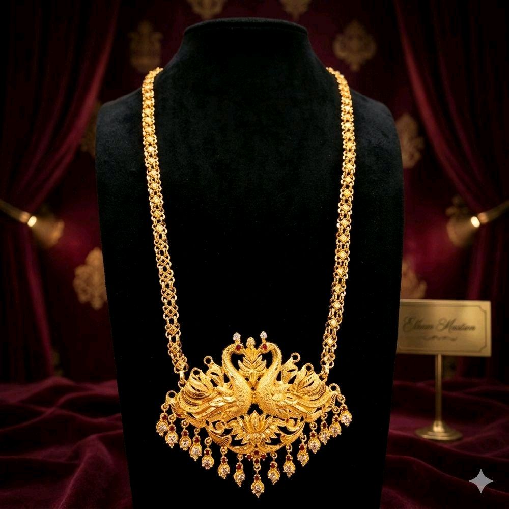 Twin swan maalai. Not 916 gold. Function wear type of jewellery