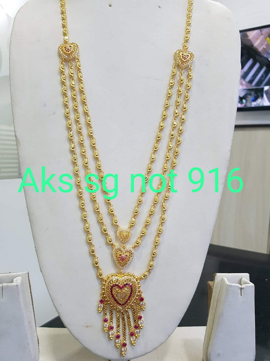 3 layer parupu chain with heart pendent