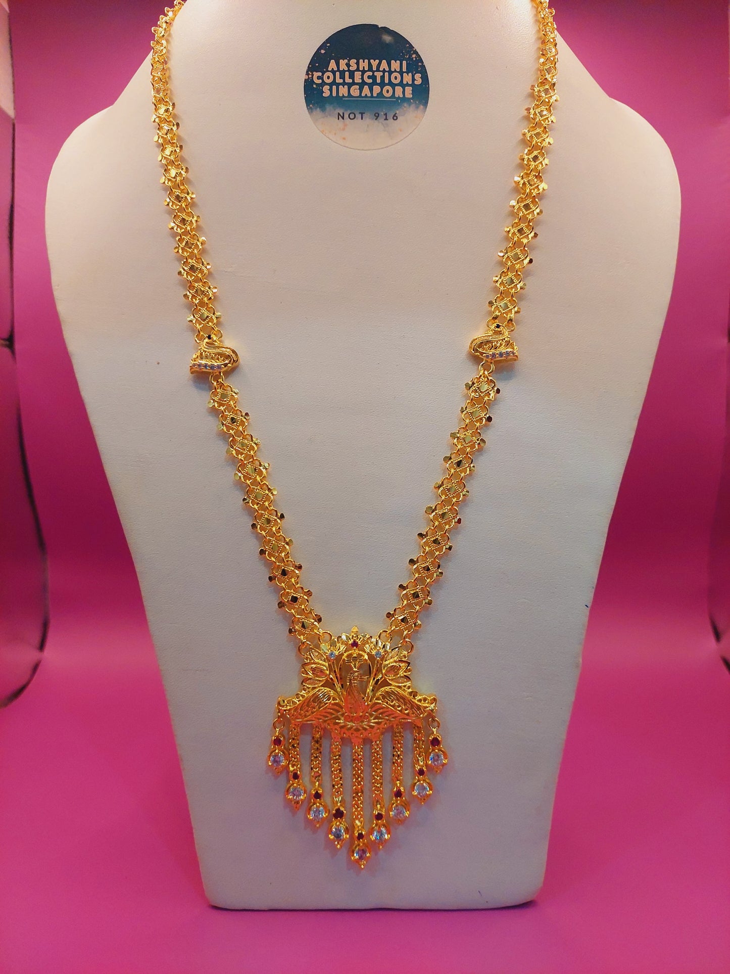 Code 744A, 28 inches length.peacock maalai. Function wear type of jewellery