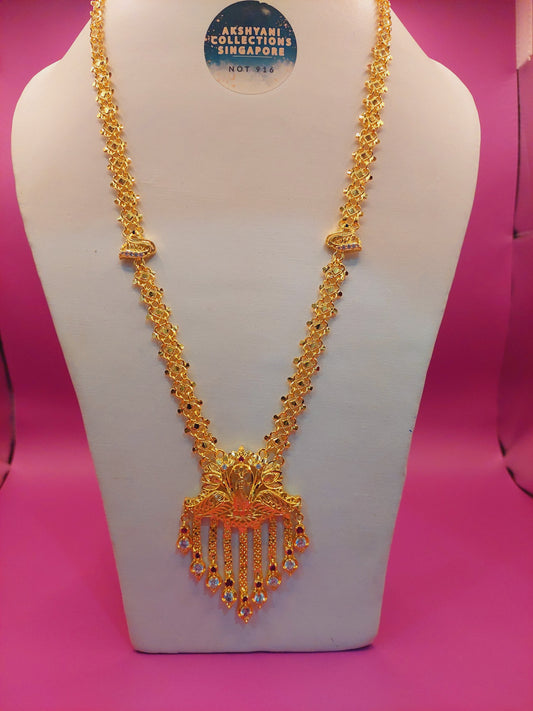 Code 744A, 28 inches length.peacock maalai. Function wear type of jewellery