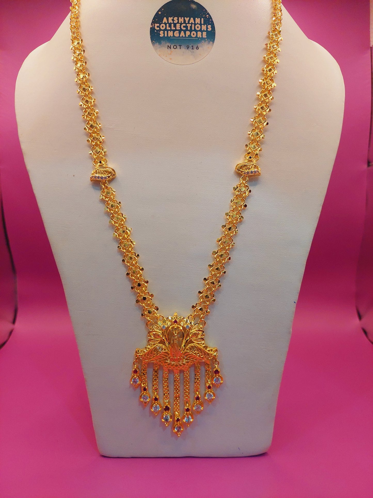 Code 744A, 28 inches length.peacock maalai. Function wear type of jewellery