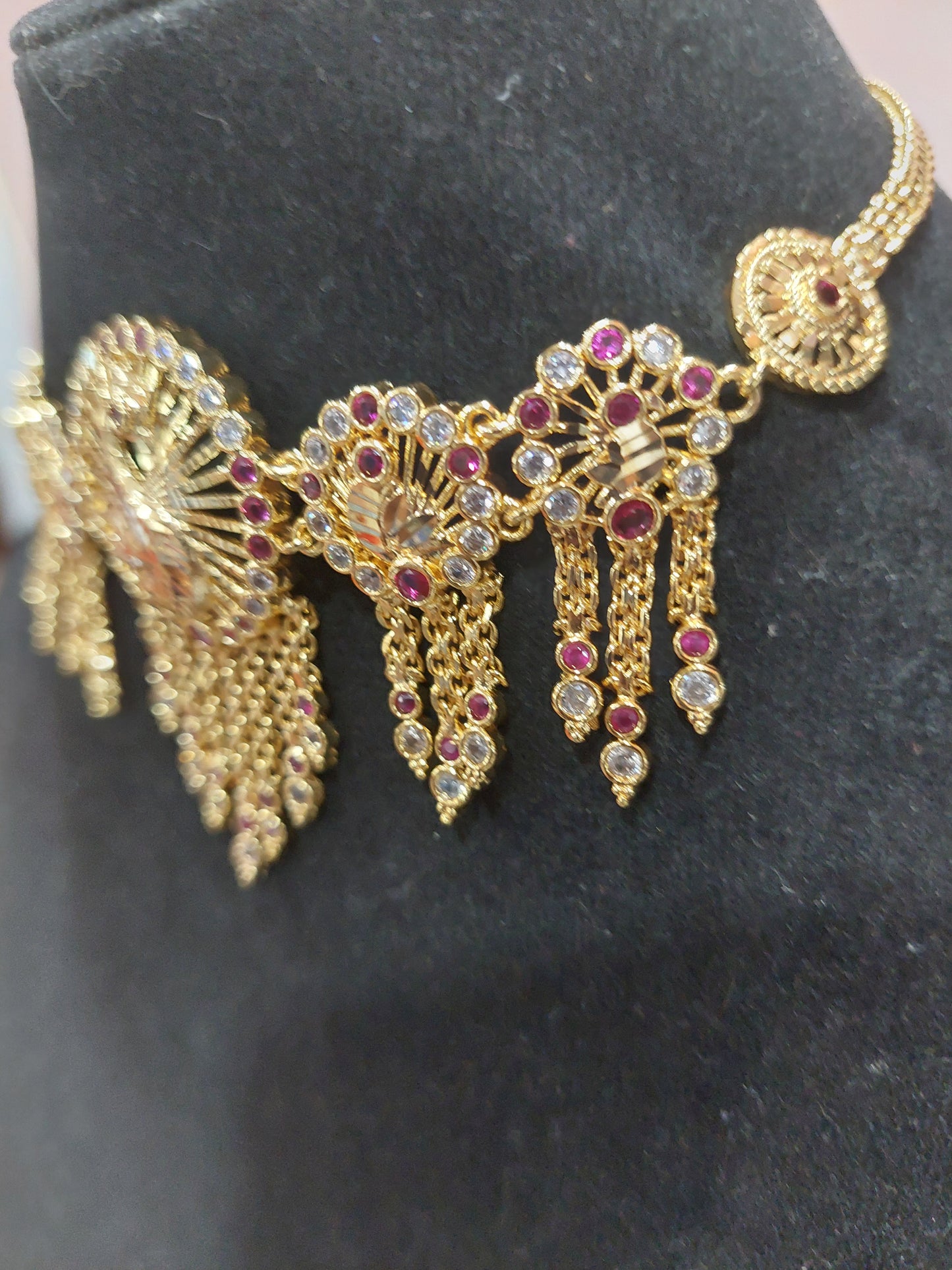 Microplating peacock necklace with pair of earrings. Not 916