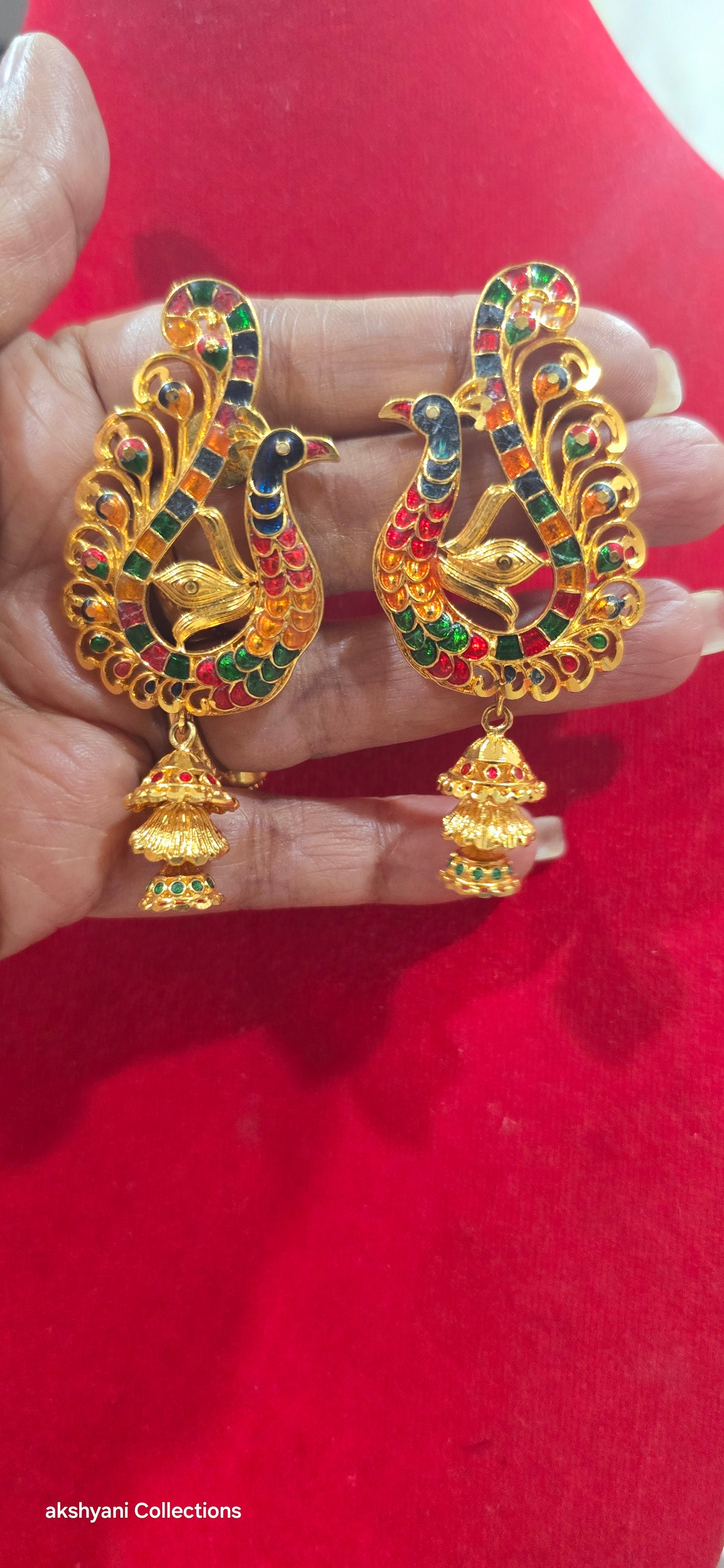 peacock dangling earrings