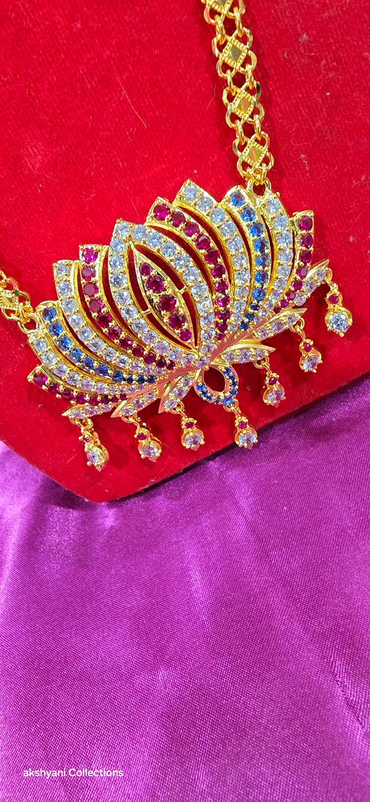 1 layer multicolour lotus maalai. NOT 916 GOLD . 28 INCHES