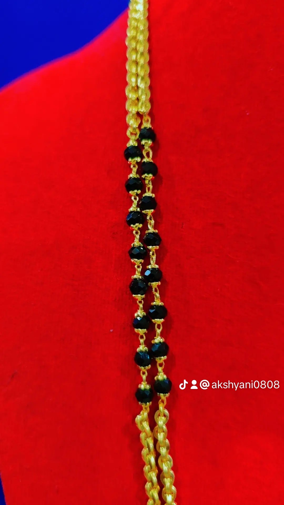 2 layer black beads. Function wear type of jewellery.  Not suitable for shower.