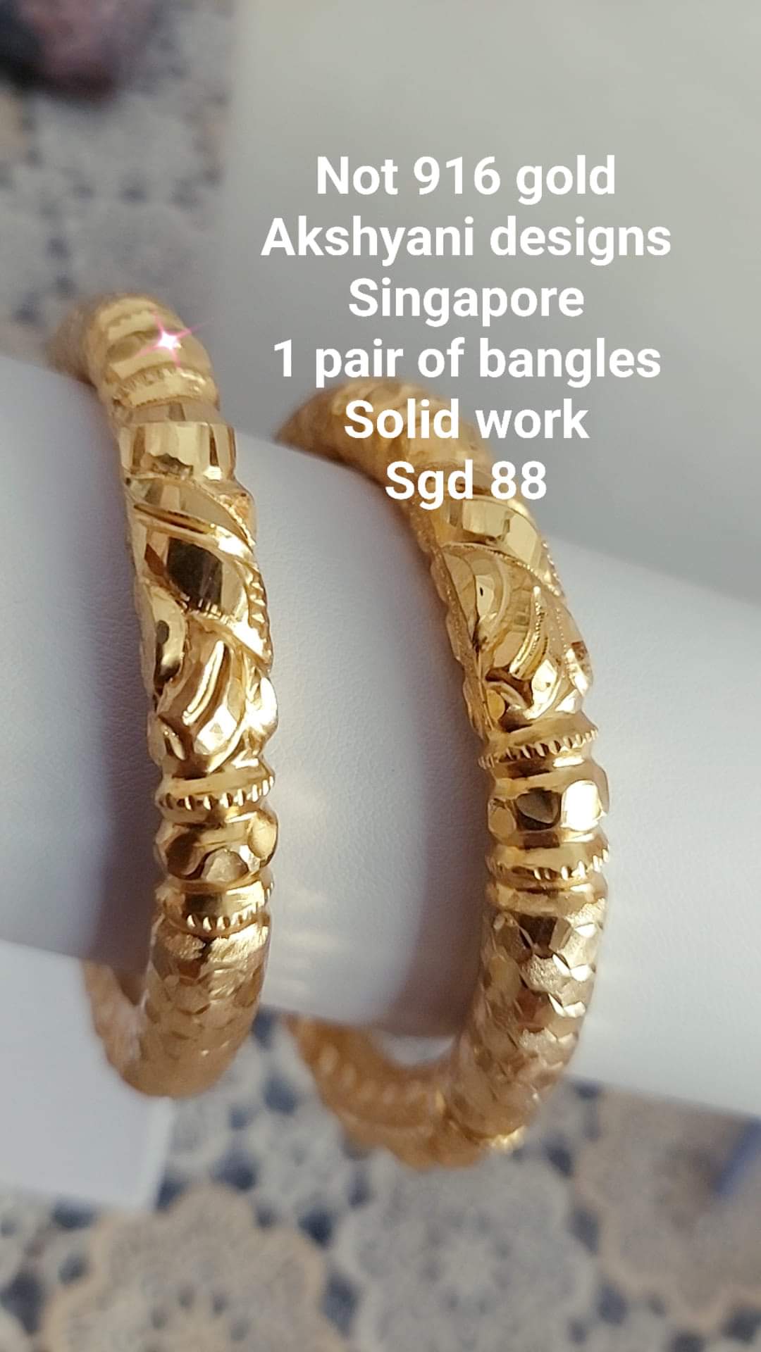 Handmade gold design replicate  bangles not 916 gold