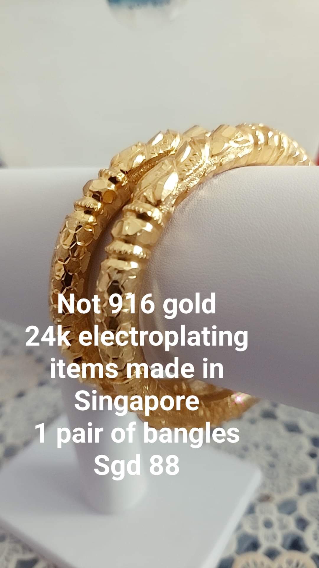 Handmade gold design replicate  bangles not 916 gold