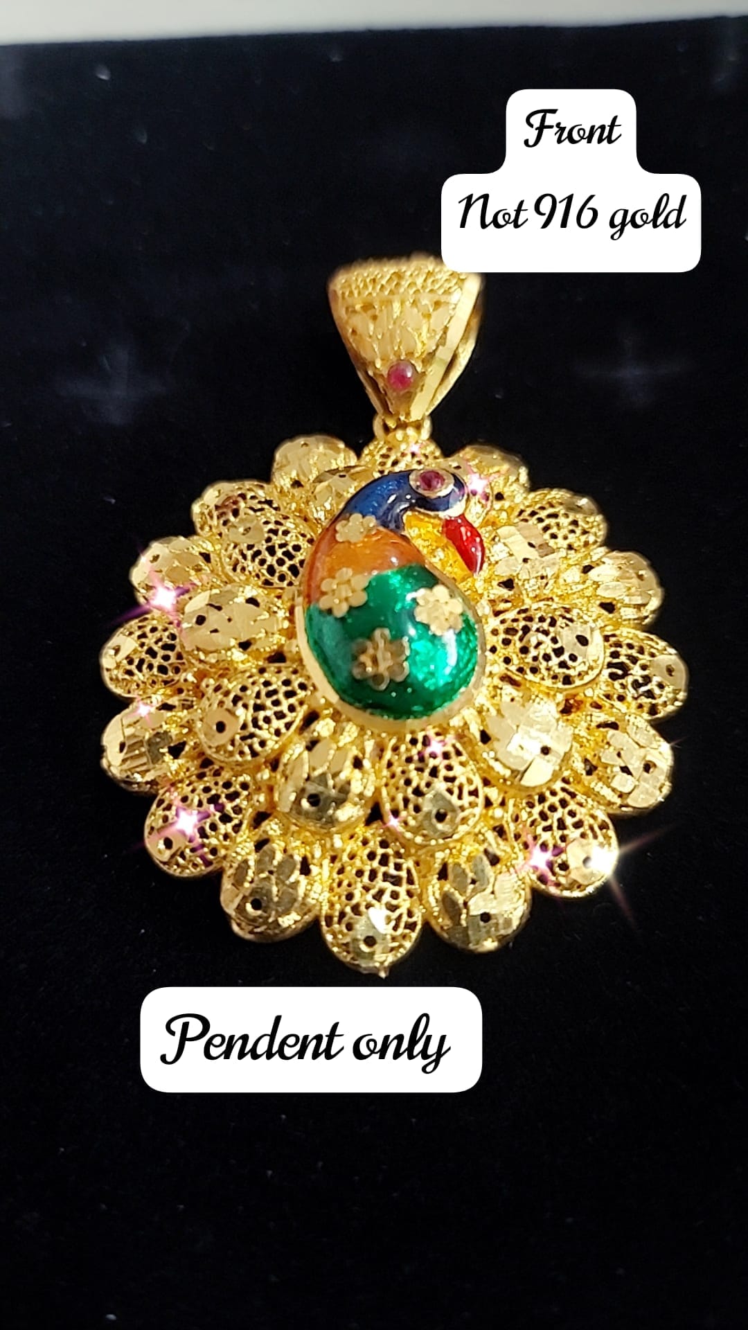 Peacock pendent locket not 916