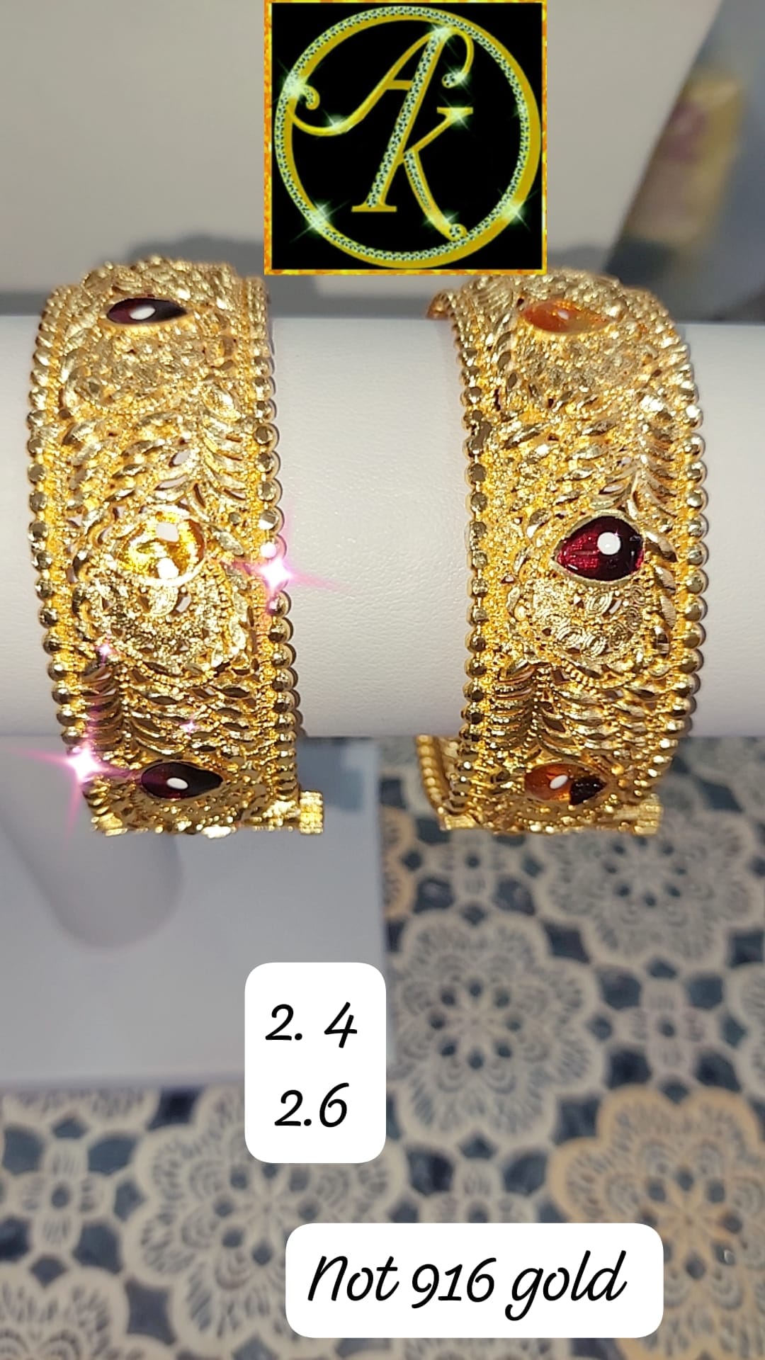 1 pair of bombay design bangles not 916 gold