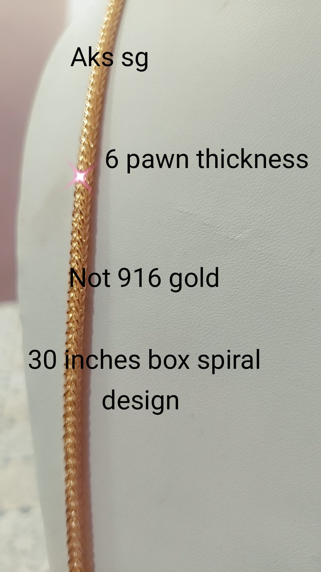 30 inches box spiral chain( not 916 gold)code 754