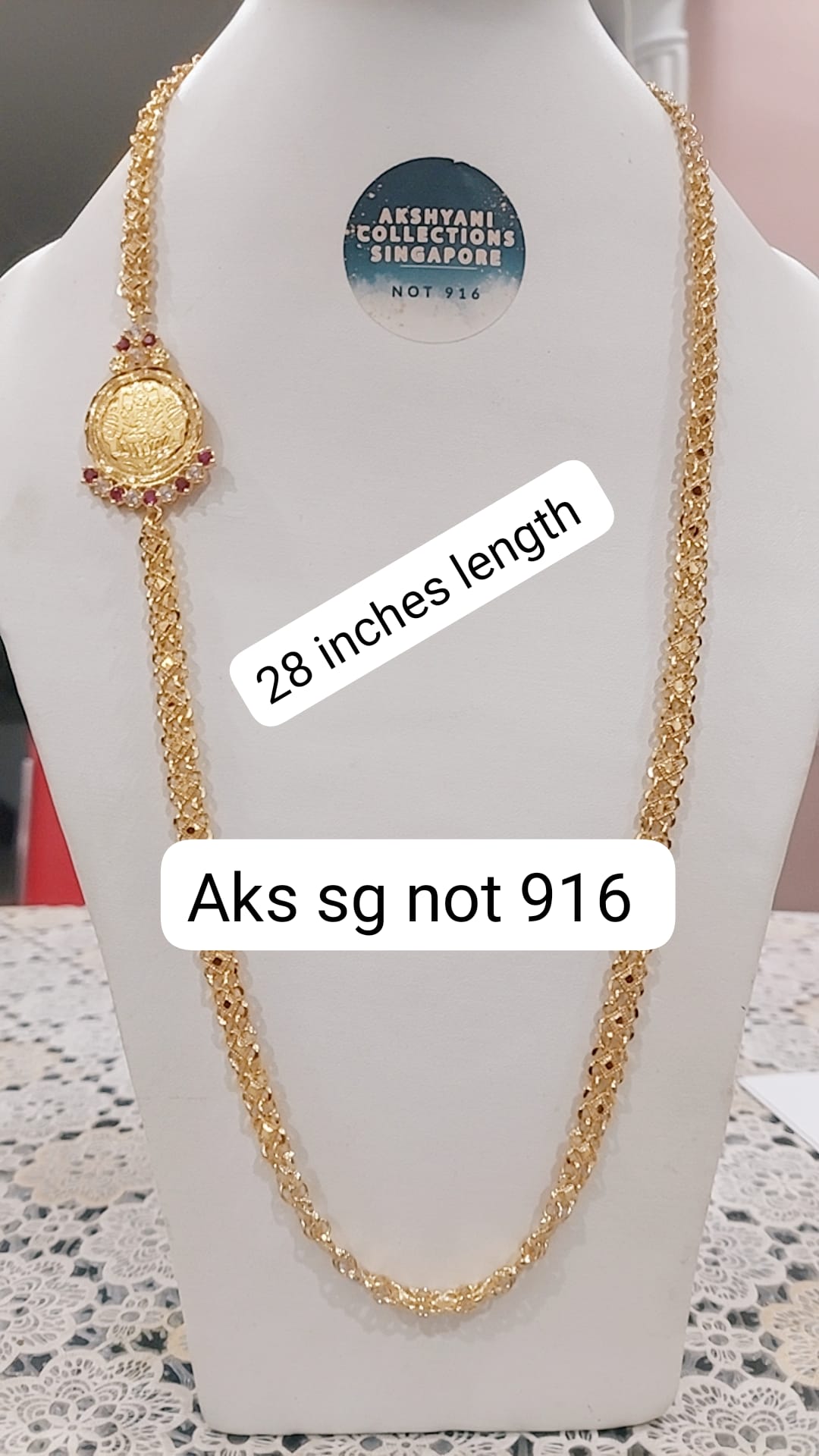 Mahalakshimi mugappu chain code 621 not 916 gold. Function wear type of jewellery