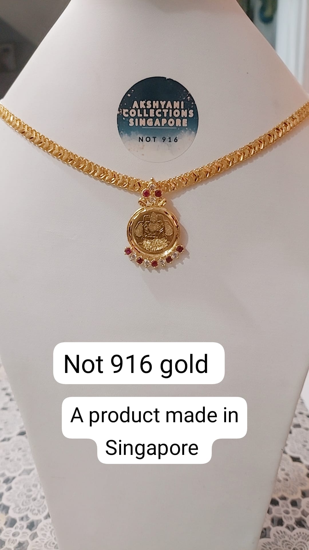 V cut hand made chain with mahalakshkmi locket code 464.