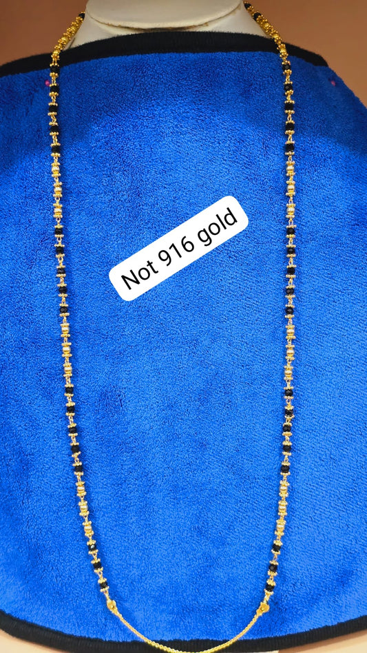 Black beads thalikodi with 3 inches extension to wear your own thali items. Not 916 gold. Function wear type