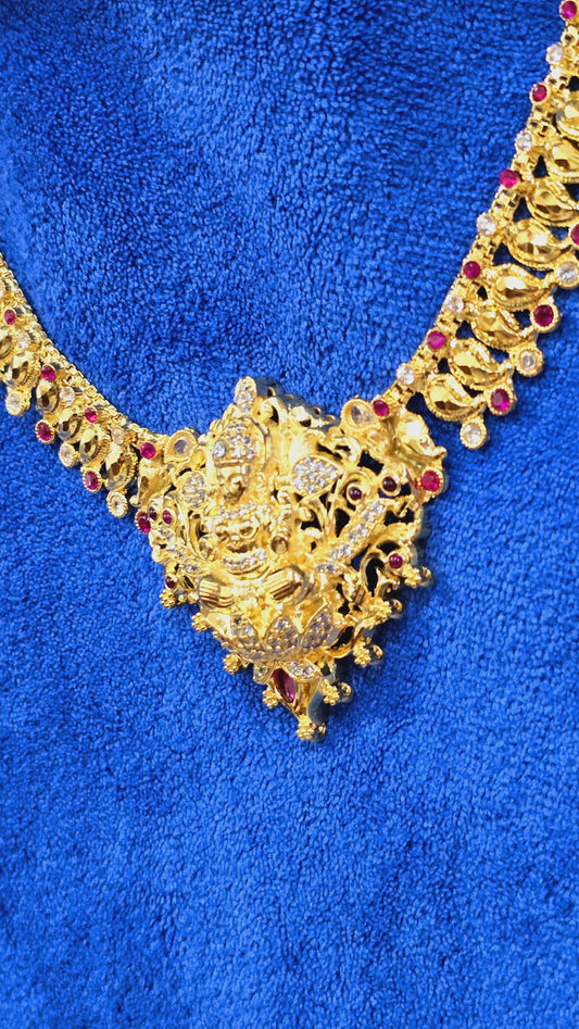 Mango chain with mahalakshkmi ( 18 inches code 73. Not 916 gold. Exclusive piece selection. Non exchangeable