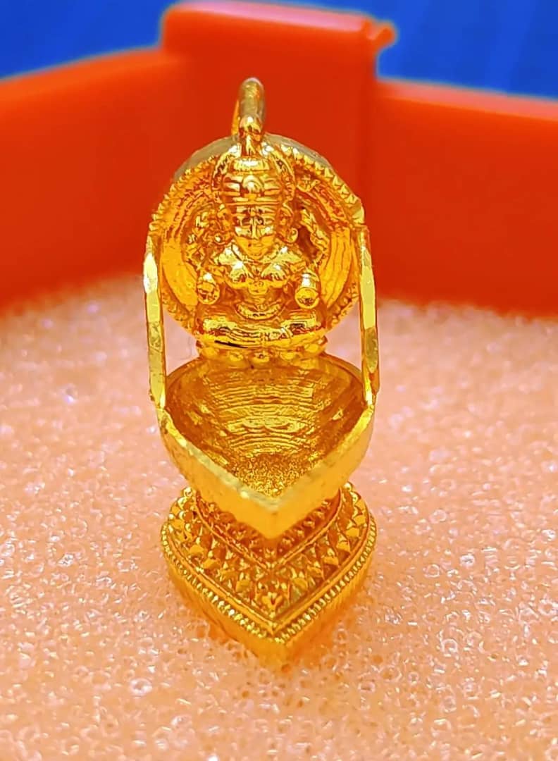 Mahalakshimi coin lamp locket. ( 1 piece). Not 916 gold code 644P