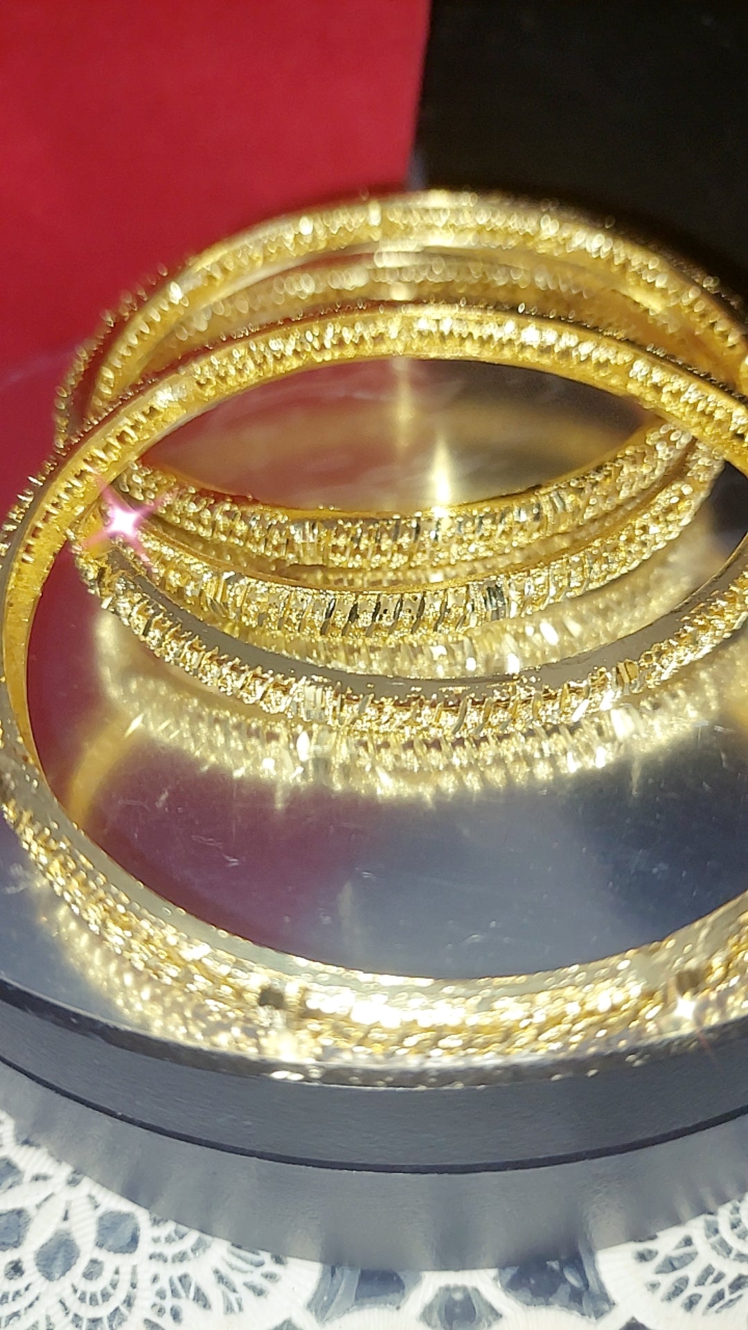 2 pcs,( 1 pair ) cz cut solid bangles