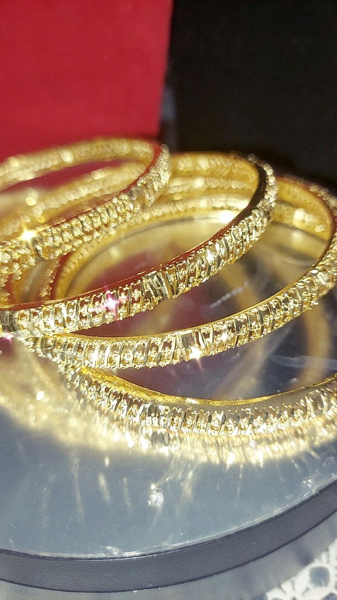 2 pcs,( 1 pair ) cz cut solid bangles