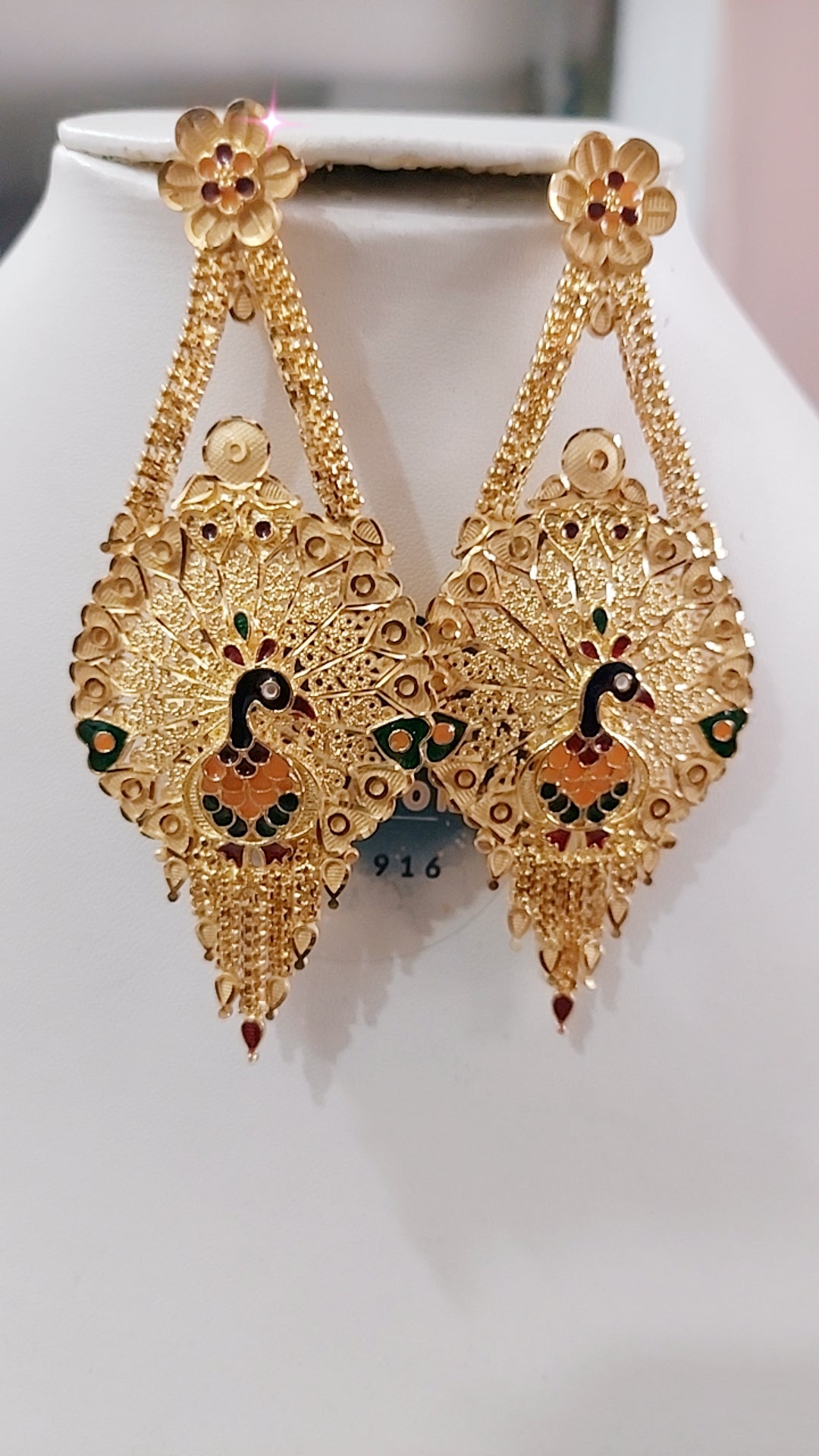 Peacock bombay earrings