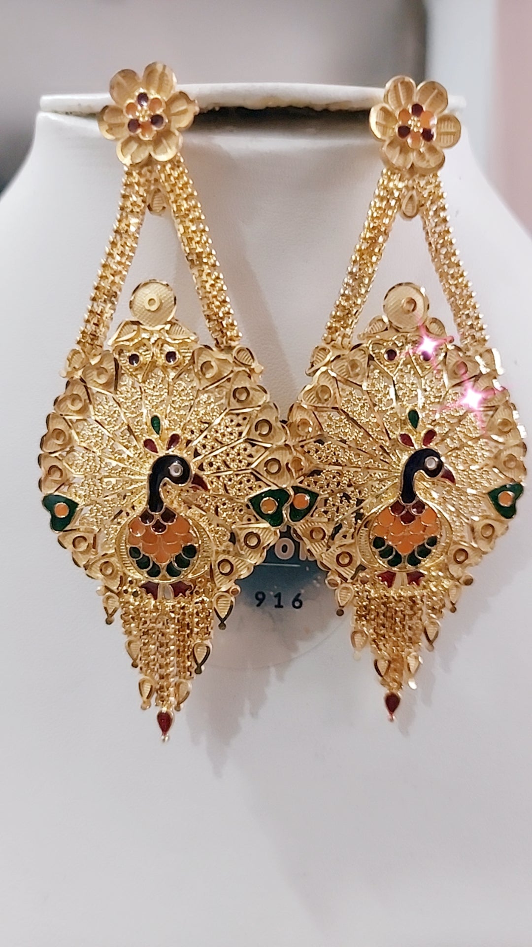 Peacock bombay earrings