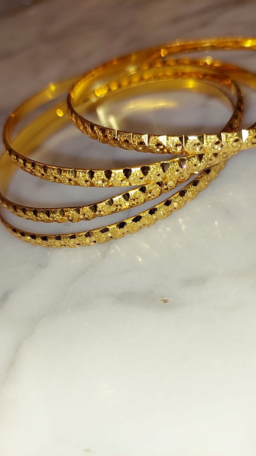 4 pieces Bangles not 916 gold. Code 238A. Daily wear.