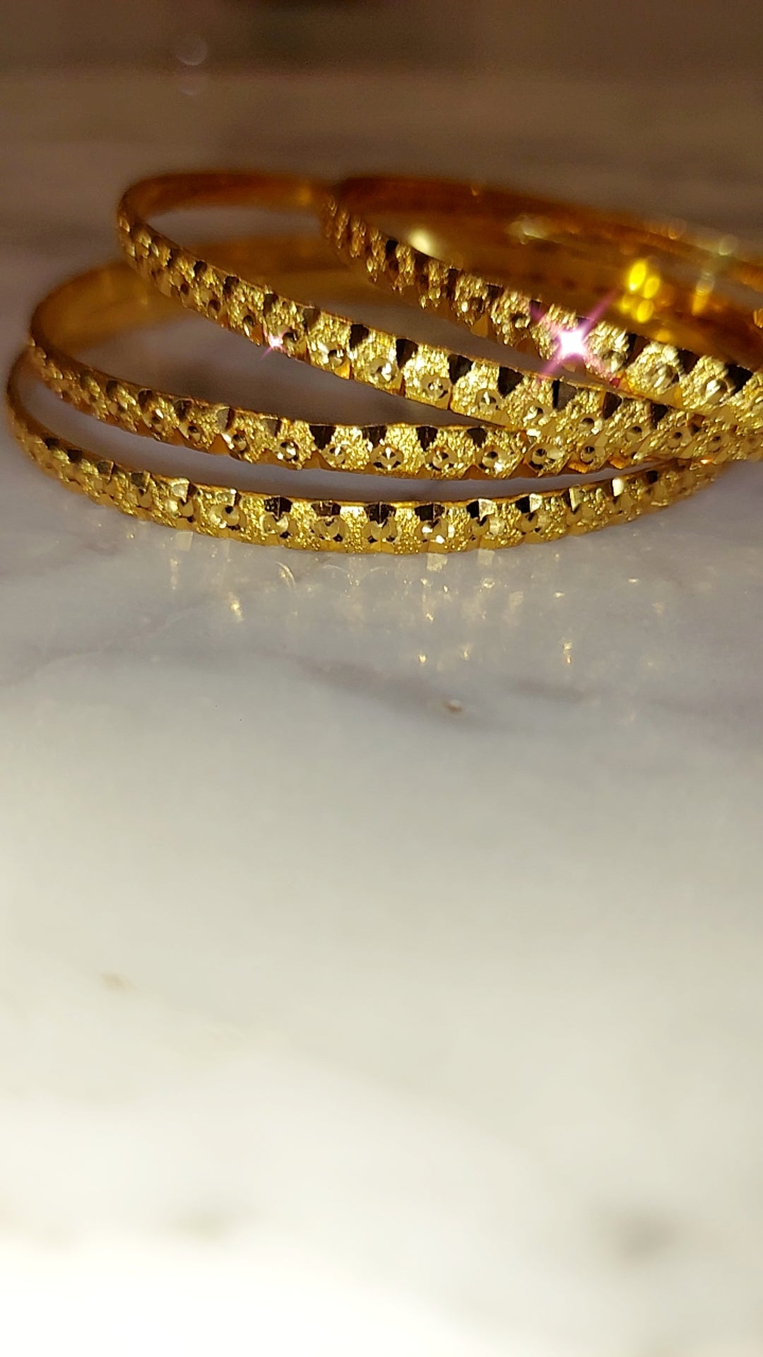 4 pieces Bangles not 916 gold. Code 238A. Daily wear.