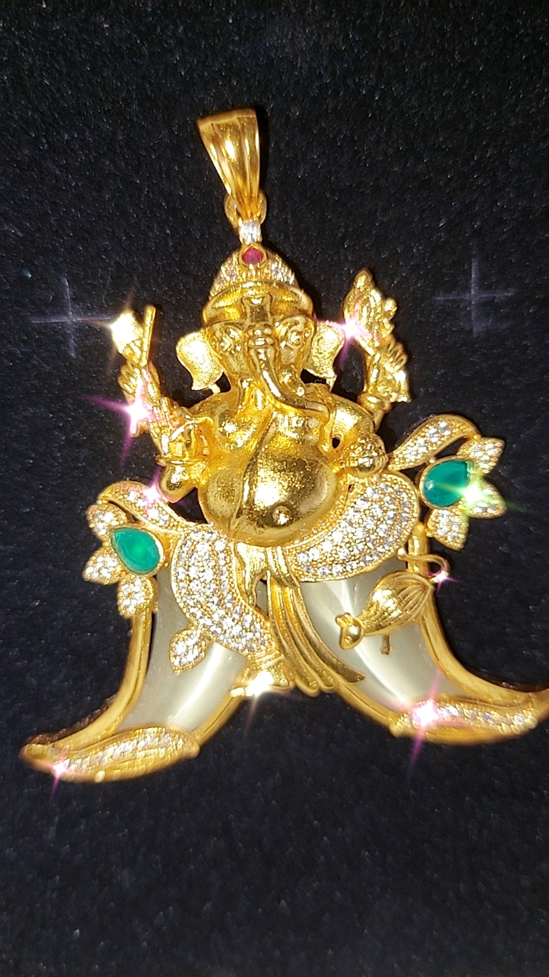 Ganesha faux t nail pendent