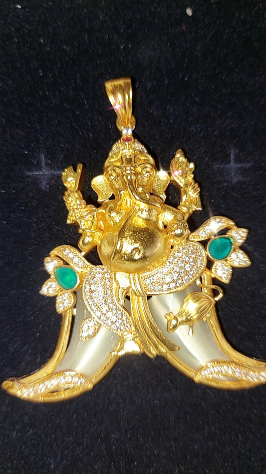 Ganesha faux t nail pendent