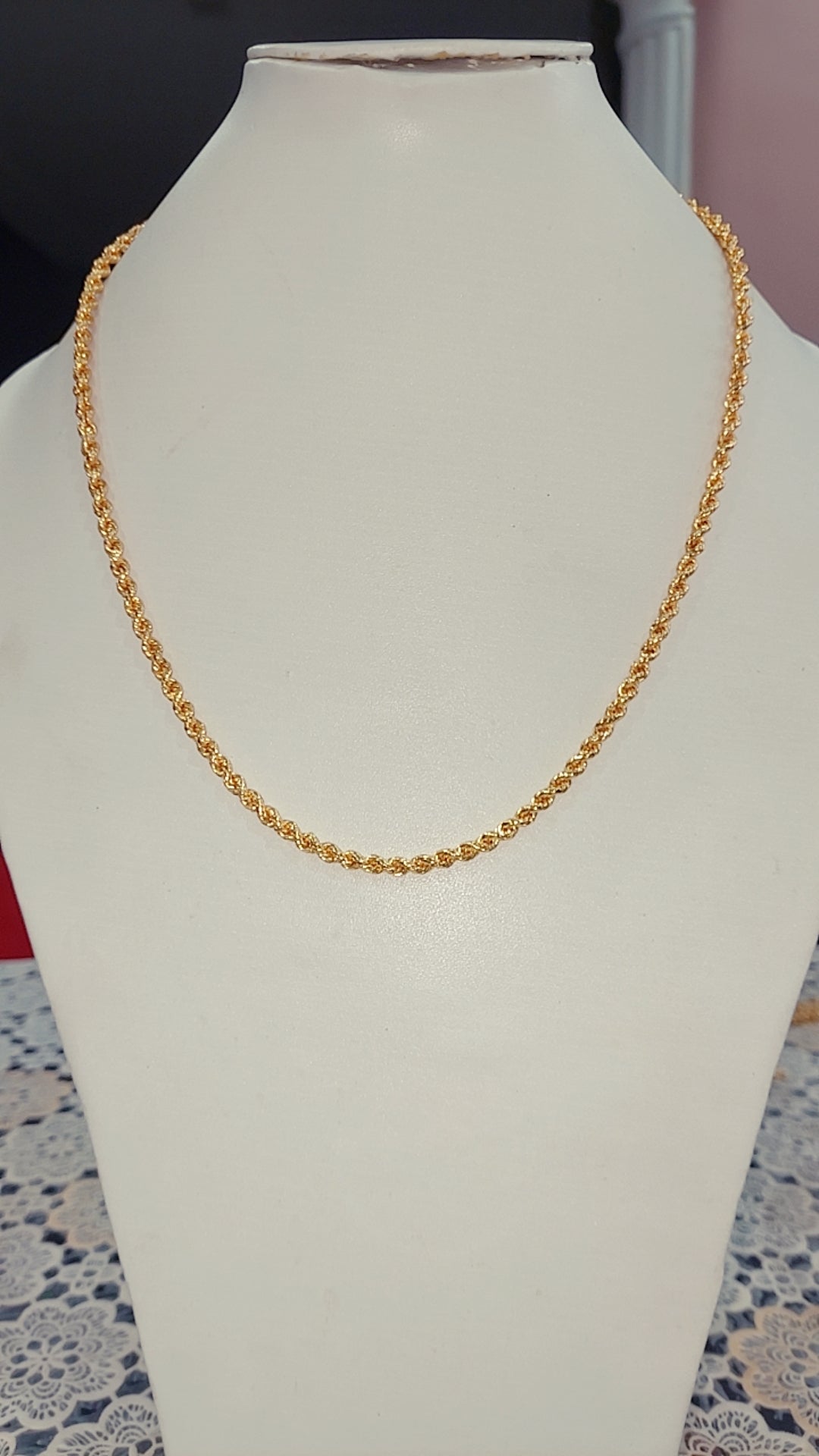 22 inches solid rope chain