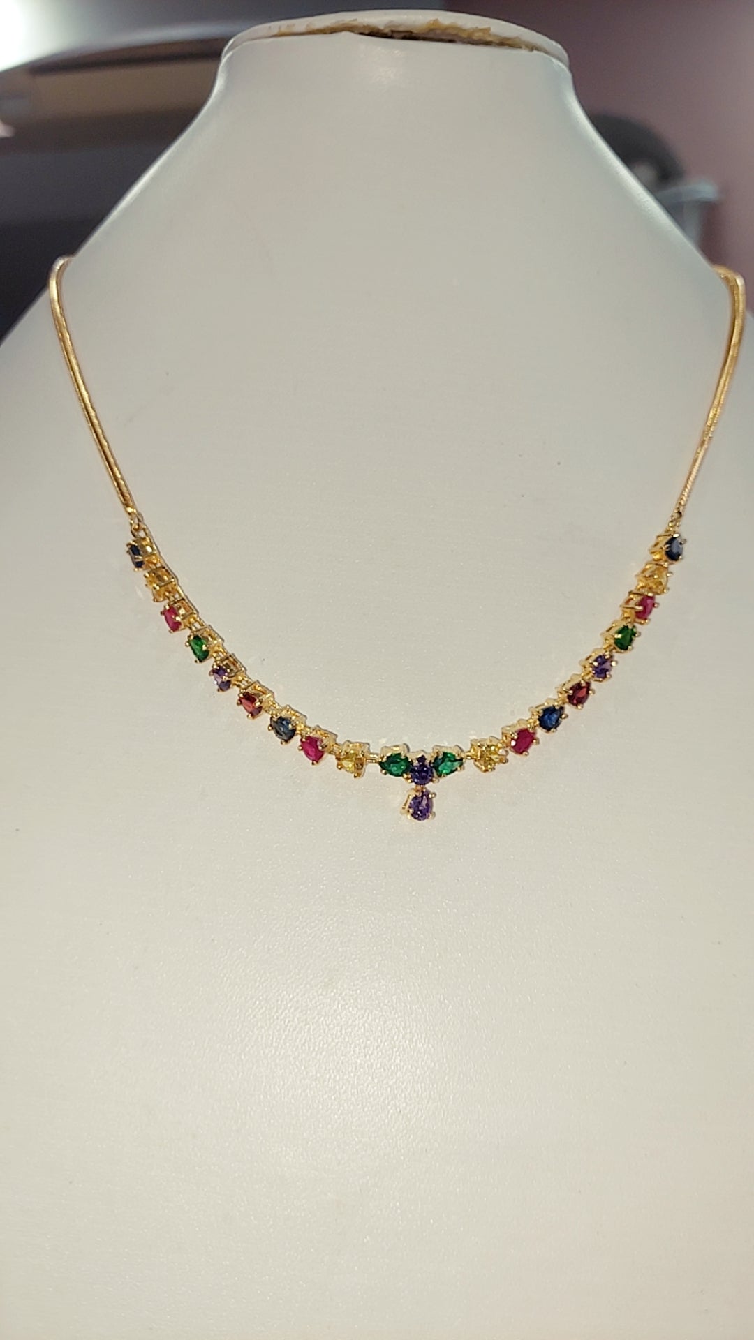 20 inches cz multi stones necklace