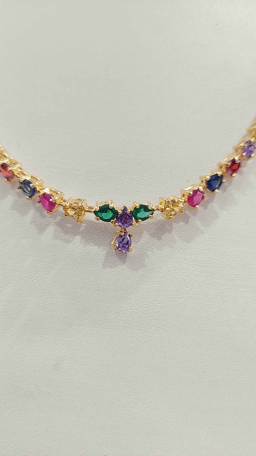 20 inches cz multi stones necklace