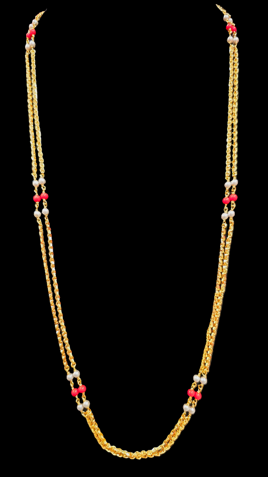 2 layer 30 inches coral beads Functionwear type of chain.  Not 916 gold. Not suitable for daily wear.