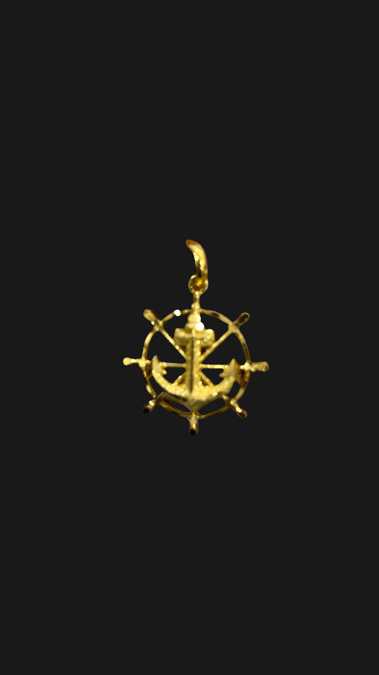 Anchor locket .Not 916 gold. Size 0.8 inches