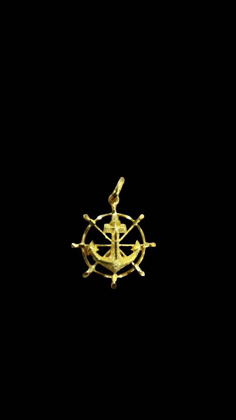 Anchor locket .Not 916 gold. Size 0.8 inches