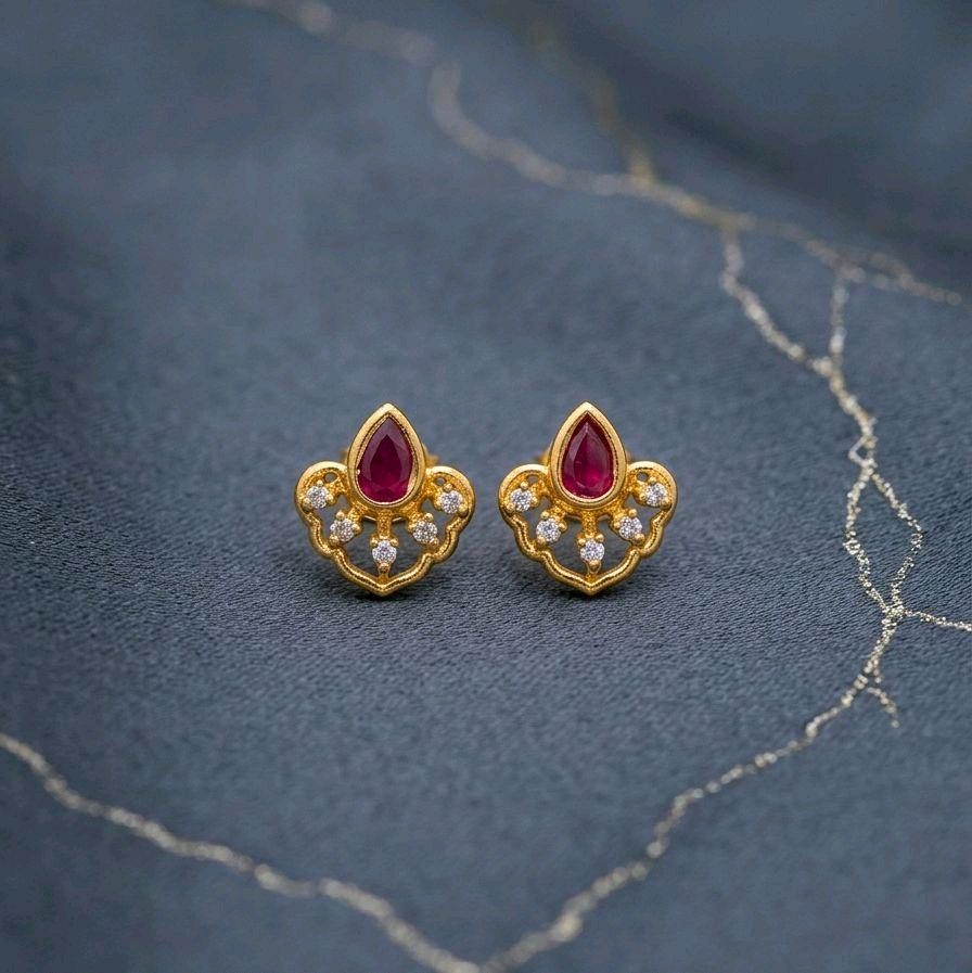 Cute small petite earrings. NOT 916 GOLD. Colours available