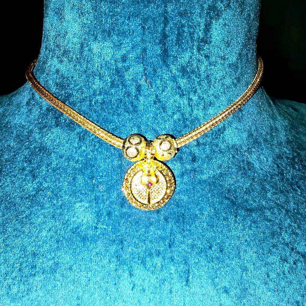 Removable trisul locket with ceylonese chain and diamond cut balls. Not 916 gold