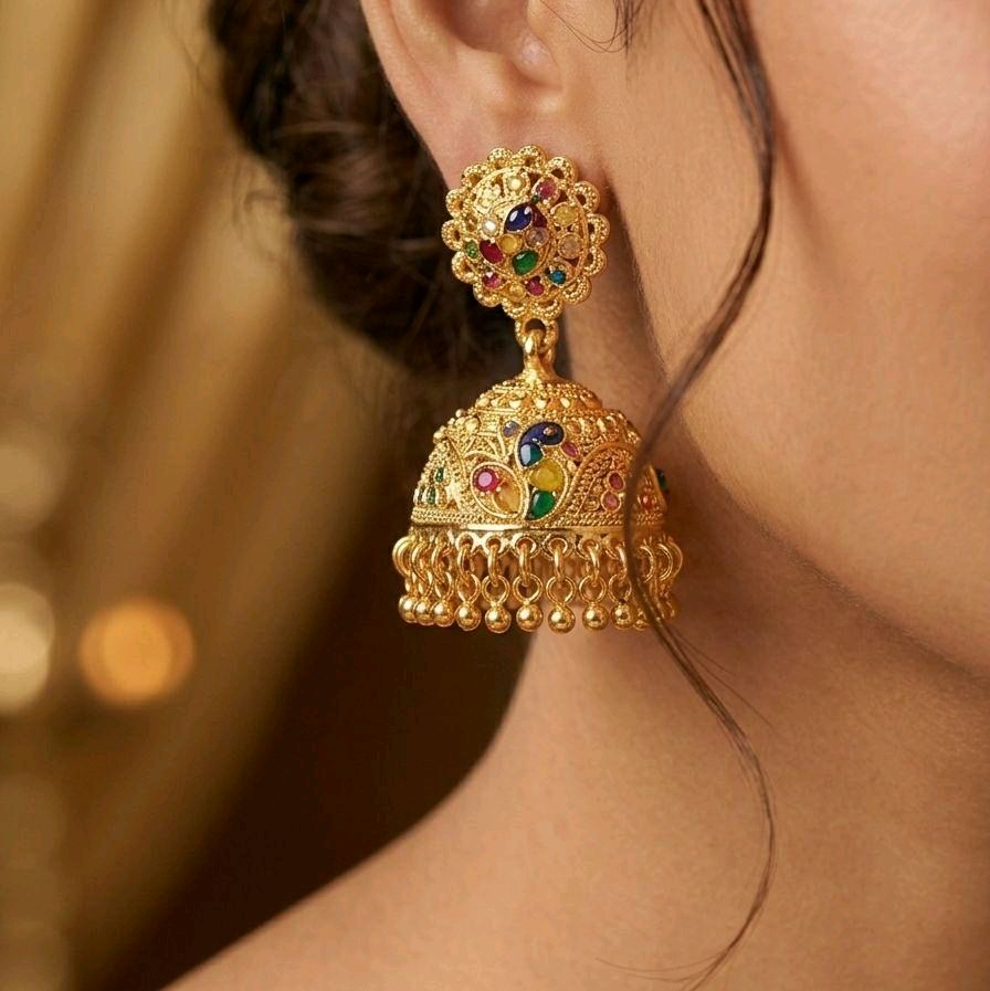S2 meenakari jhumuki. Function wear type of jewellery. Not 916 gold