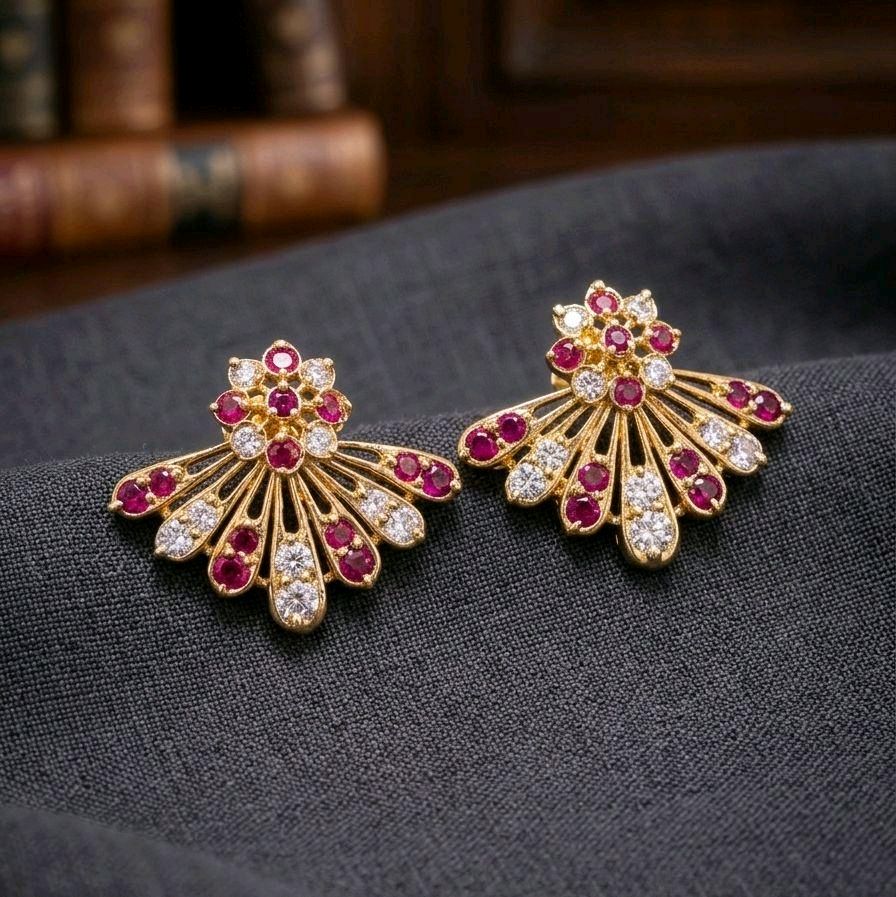 1.5 inch fan earrings. NOT 916 GOLD. CODE F09