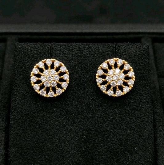 Small white round mossanite stones earrings. Indian screw type