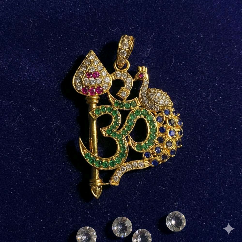 1.5 inch om Sanskrit vel pendent
